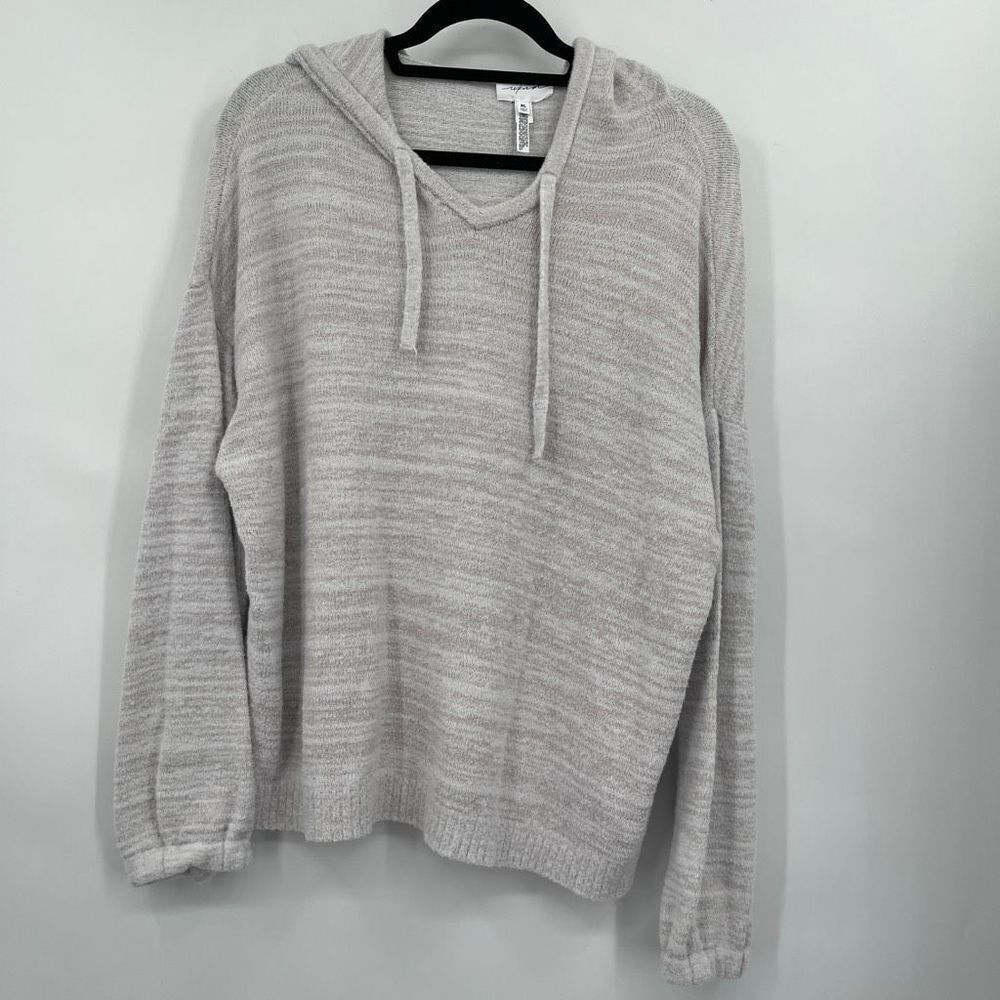 Soma Gray Oatmeal Long Sleeve Drawstring Pullover Hooded Sweater Size XL